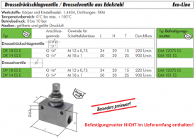 Drosselventile aus Edelstahl, Eco-Line, alle Größen